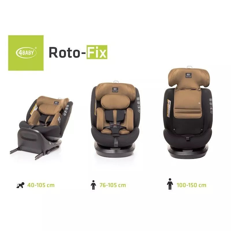 Autokėdutė 4baby ROTO-FIX 360°(40-150 cm) Mokka