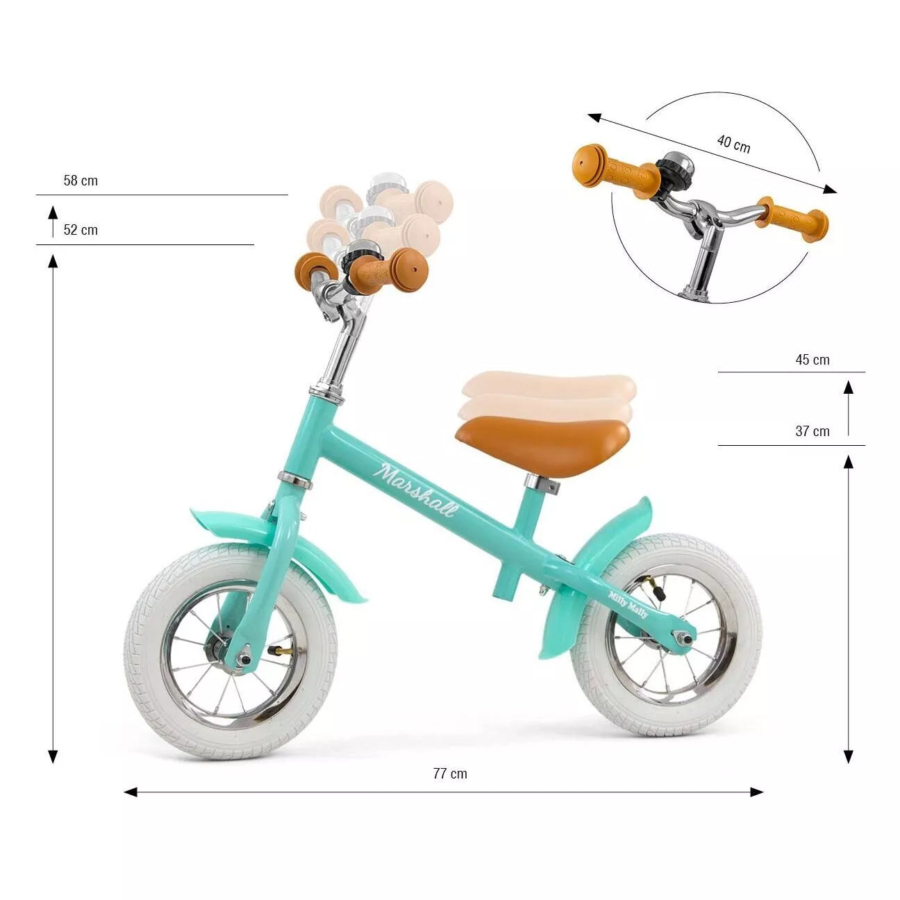 Balansinis dviratukas Milly Mally MARSHALL AIR Mint