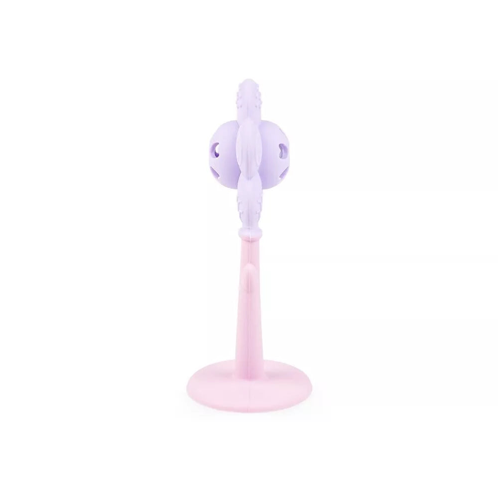 Barškutis-Kramtukas silikoninis GiliGums FLOWER MERRY Pink