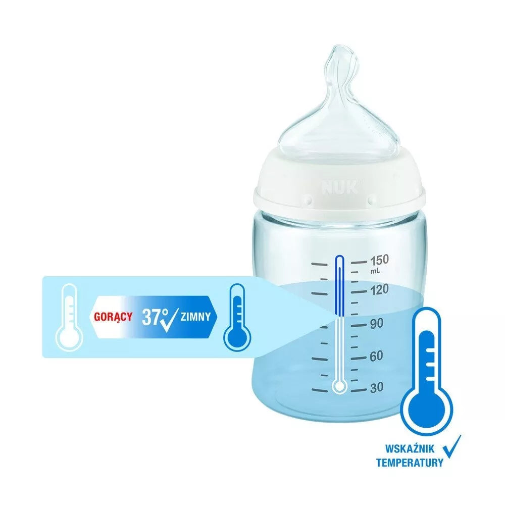 NUK buteliukas First Choice+, 150 ml NO COLIC, 0-6 m