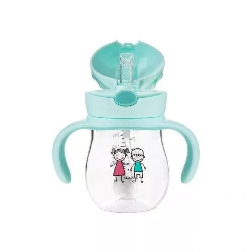 Gertuvė neišsipilanti su šiaudeliu, svareliu ir rankenėlėmis Akuku A0033