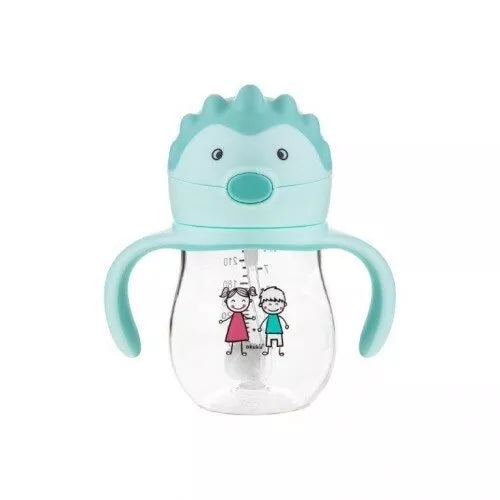 Gertuvė neišsipilanti su šiaudeliu, svareliu ir rankenėlėmis Akuku A0033