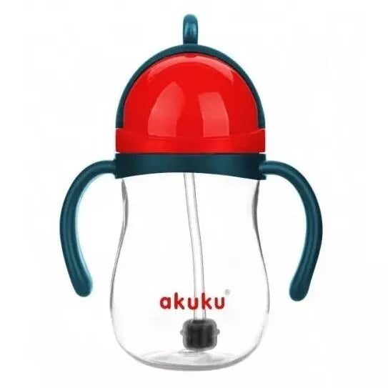 Gertuvė neišsipilanti su šiaudeliu, svareliu ir rankenėlėmis Akuku A0164