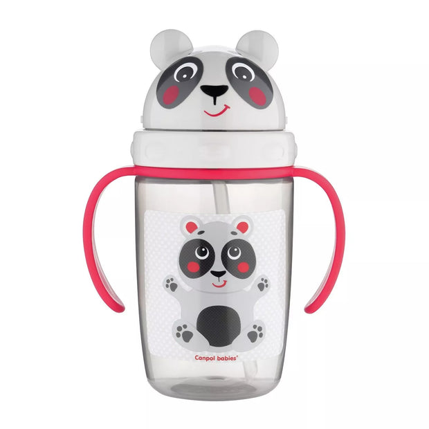 Gertuvė su silikoniniu šiaudeliu Canpol HELLO LITTLE 56/500