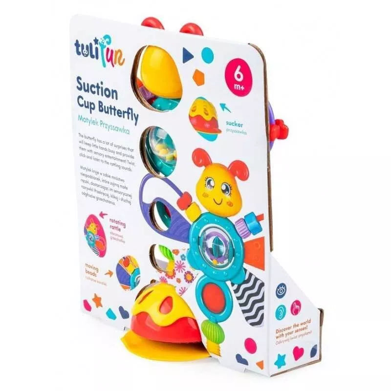 Interaktyvus sensorinis žaislas su siurbtuku Tulifun BUTTERFLY