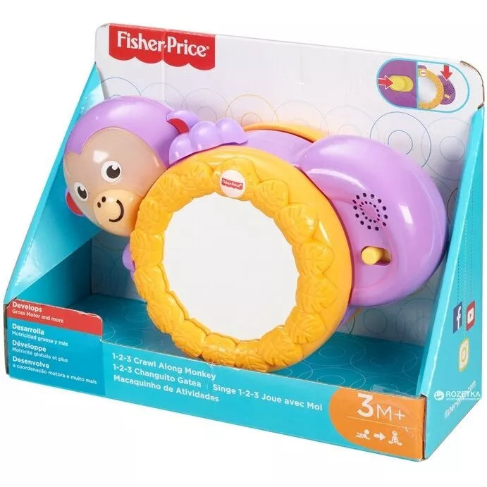 Interaktyvus žaislas Fisher Price 1-2-3 CRAWL ALONG MONKEY
