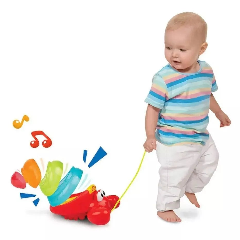 Interaktyvus žaislas-piramidė su ratukais,šviesomis ir garsais Winfun CRAB