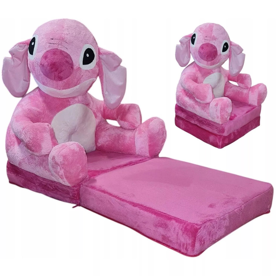 Ištiesiamas vaikiškas fotelis STITCH Pink
