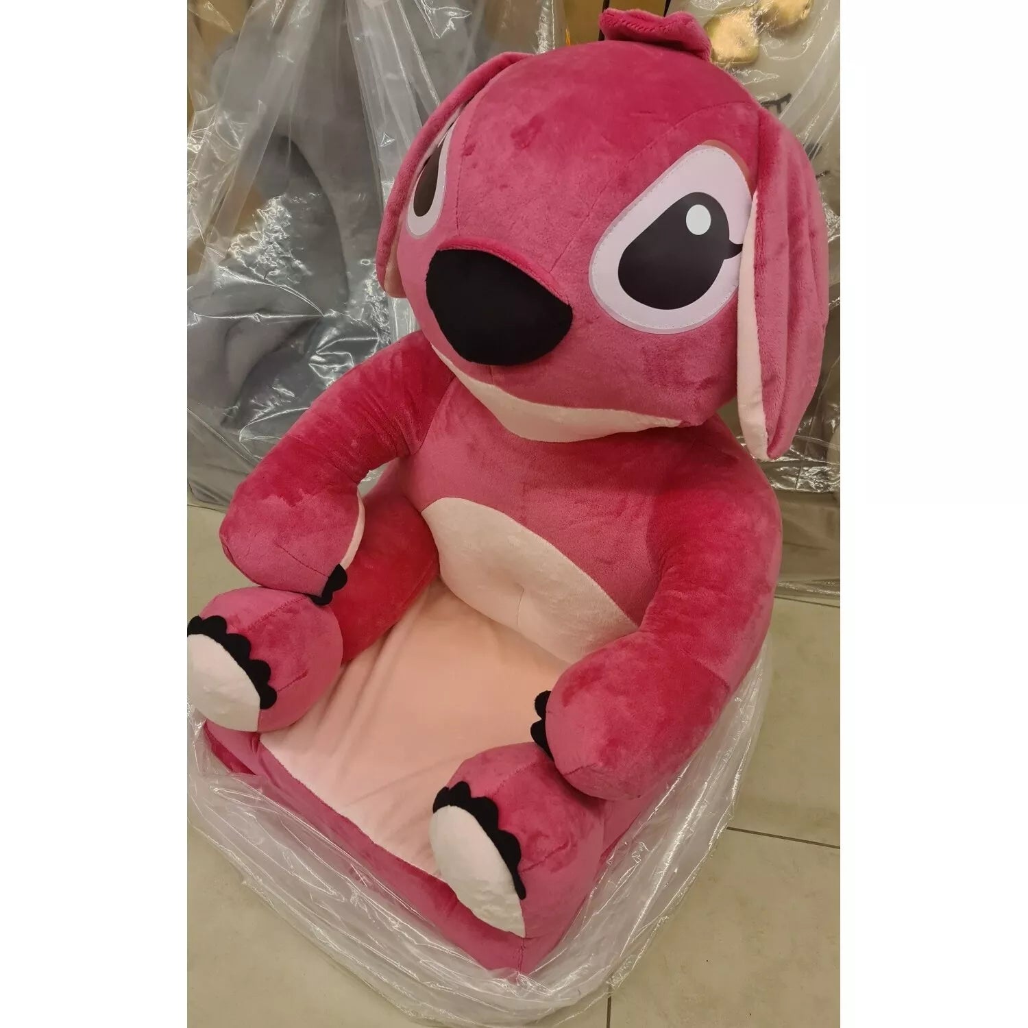 Ištiesiamas vaikiškas fotelis STITCH Pink