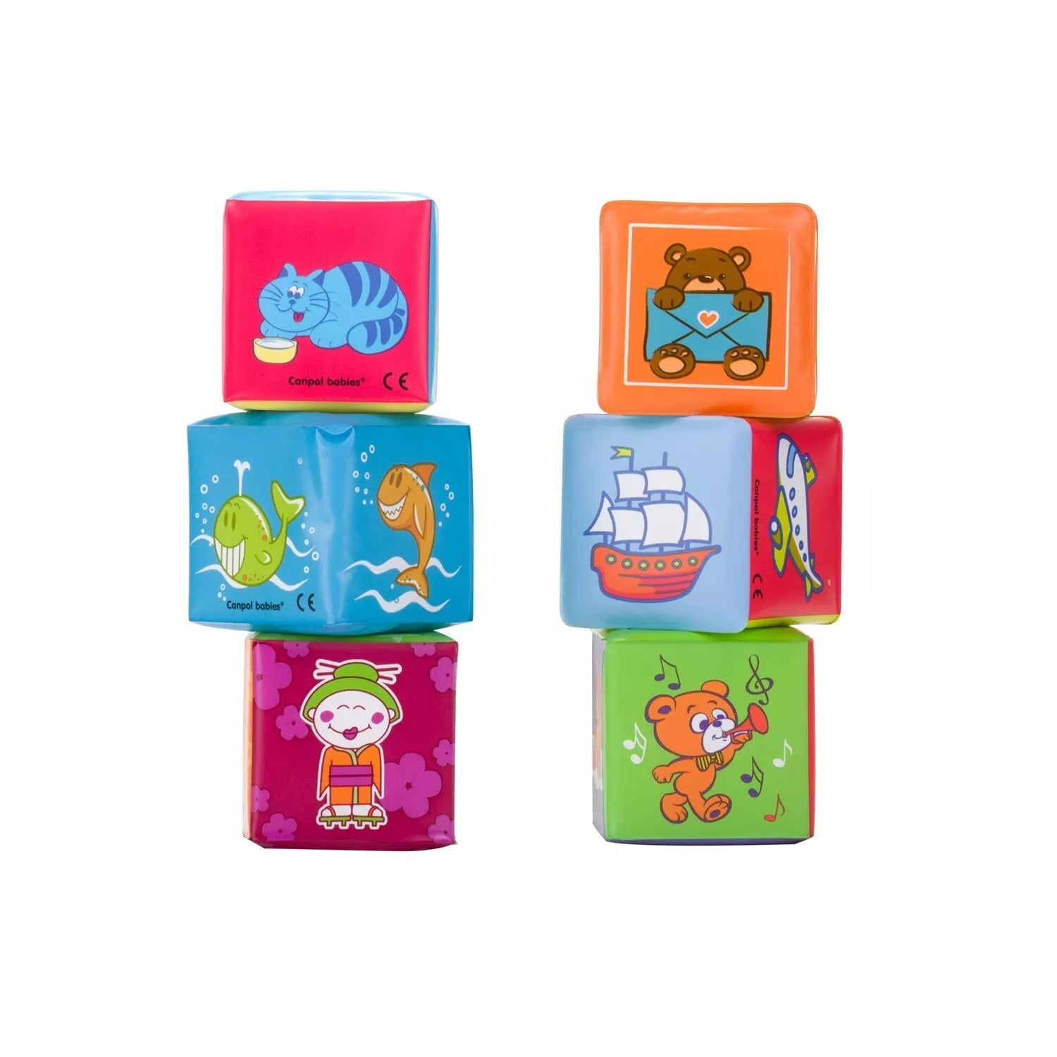 Kaladėlės Canpol  Soft Educational Cubes 2/817, 6 vnt.