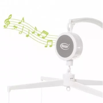 Karuselė muzikinė su minkštais žaisliukais 4baby PELĖDŽIUKAI