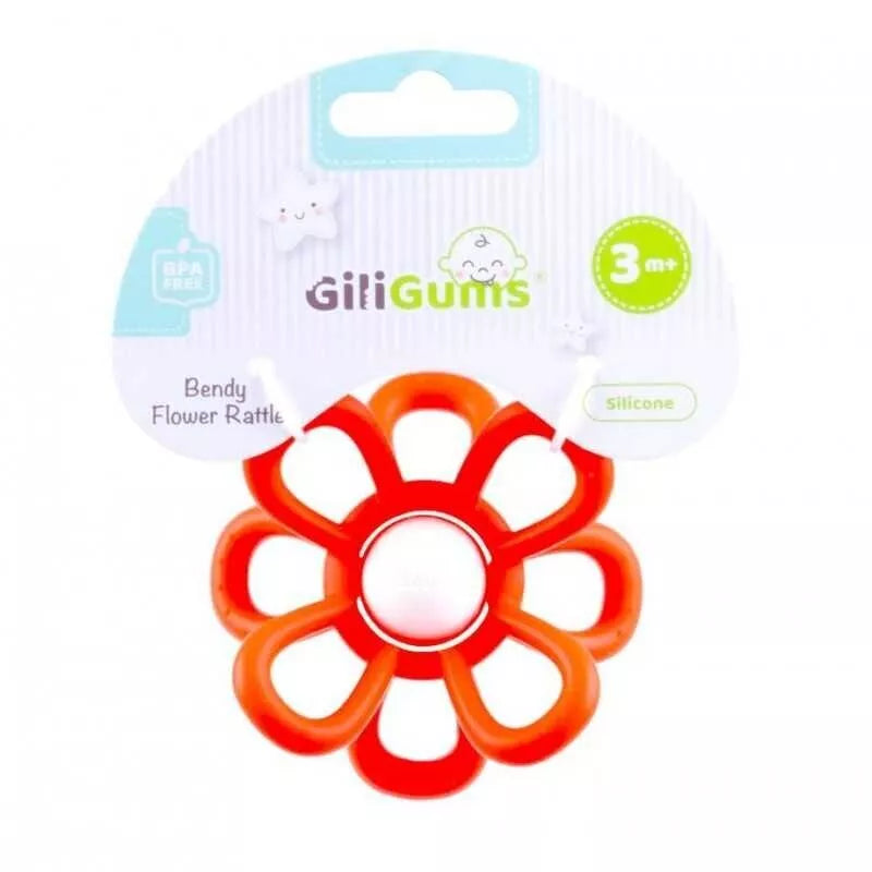 Kramtukas silikoninis GiliGums FLOWER Red