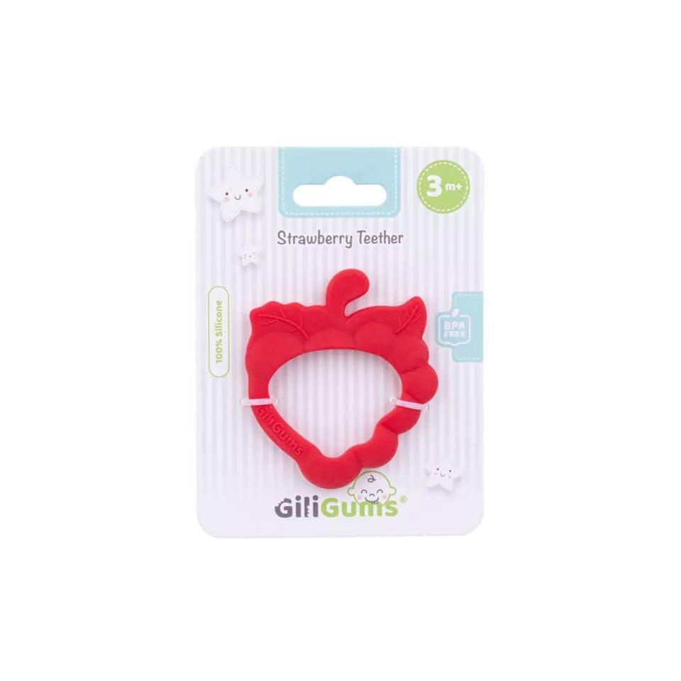 Kramtukas silikoninis GiliGums STRAWBERRY