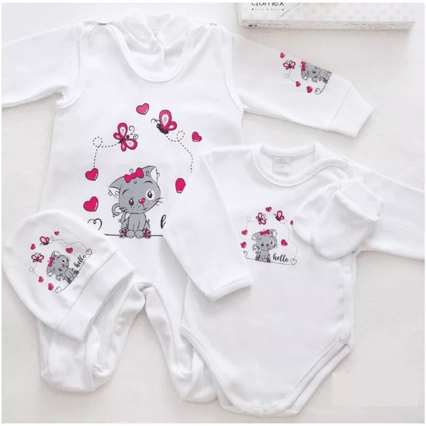 Kūdikio kraitelis - komplektukas Gamex  HELLO 5 dalių, 56 White