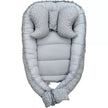 Kokonas-Lizdelis naujagimiams su pagalvyte DUET COTTON STARS Grey