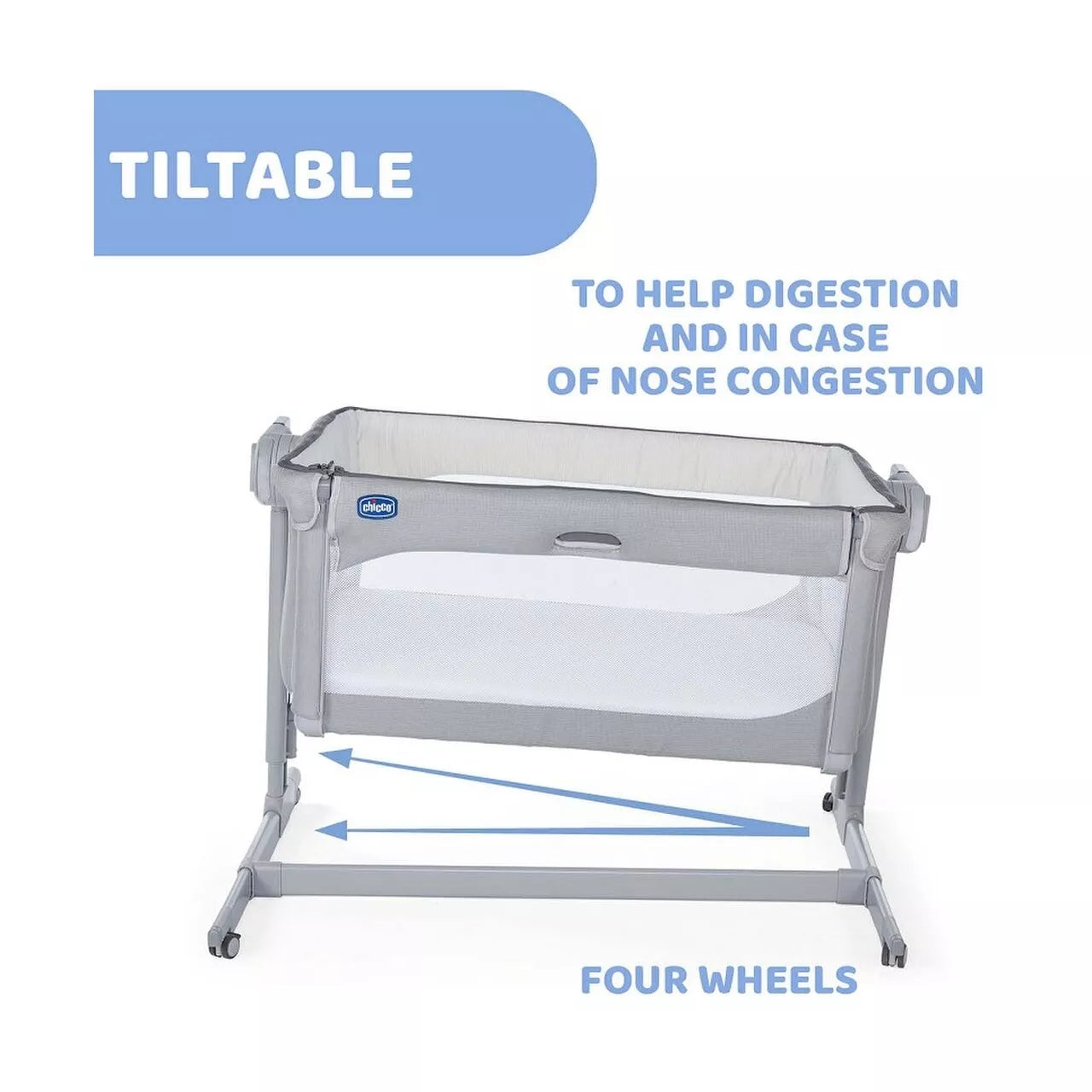 Lopšiukas Chicco NEXT2ME MAGIC Moon Grey