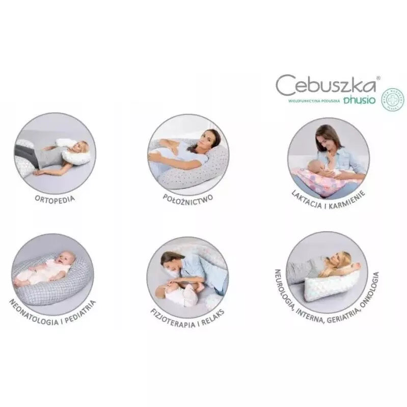 Maitinimo pagalvė CebaBaby CEBUSZKA PHYSIO MULTI BROWN LEAVES