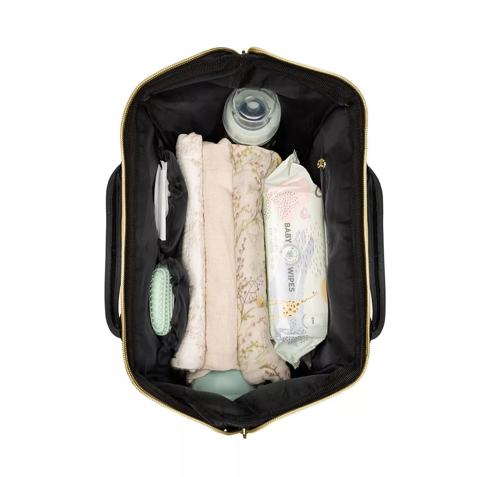 Mamos tašė -kuprinė SIENA, Black&Gold