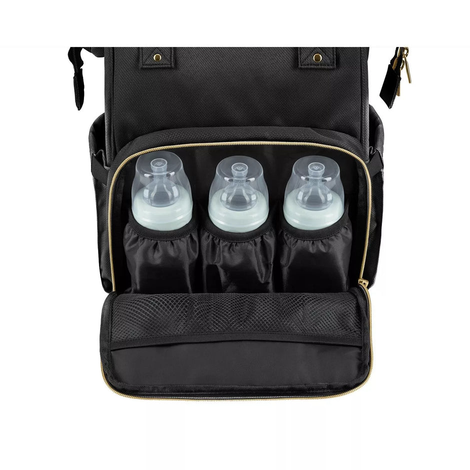 Mamos tašė -kuprinė SIENA, Black&Gold