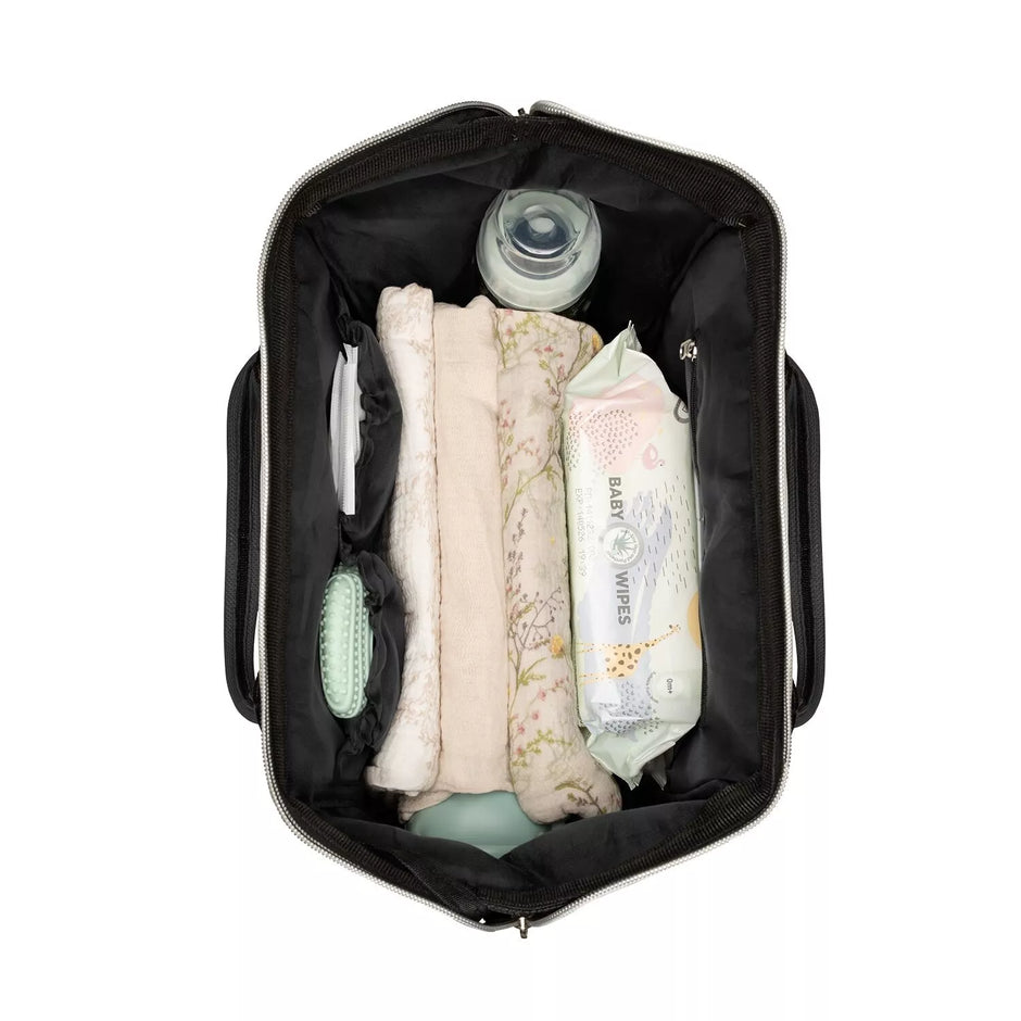 Mamos tašė -kuprinė SIENA, Black&Silver