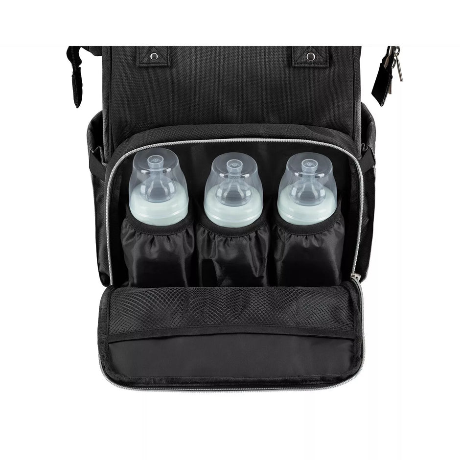 Mamos tašė -kuprinė SIENA, Black&Silver