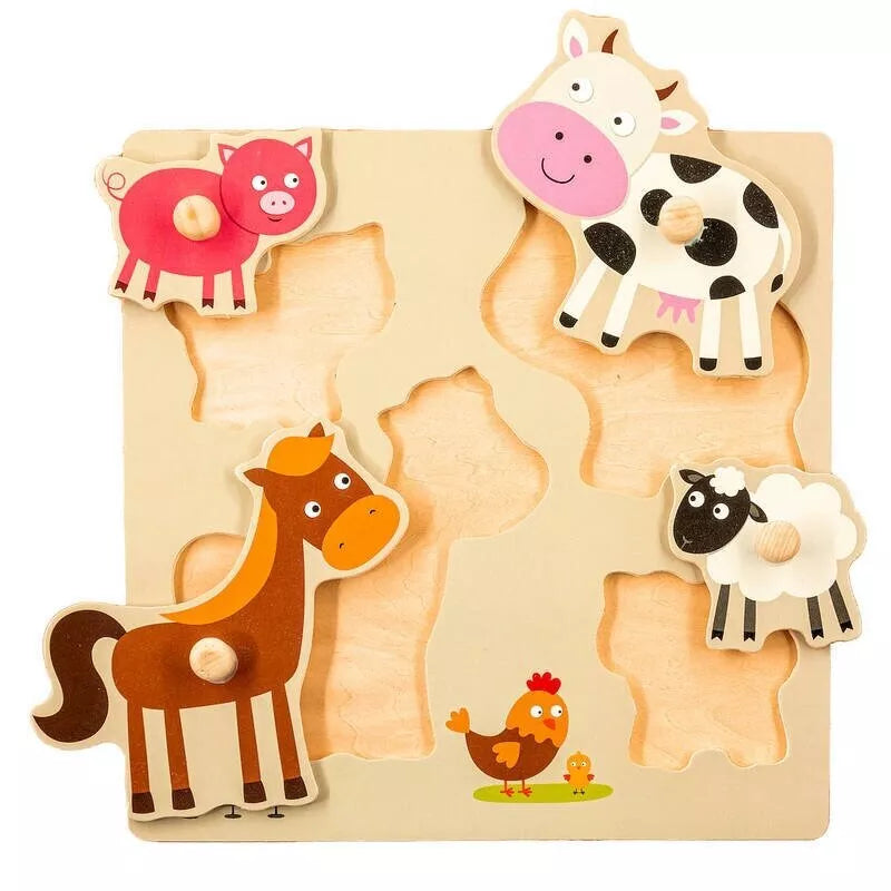 Medinė edukacinė dėlionė Pmily Play ANIMALS