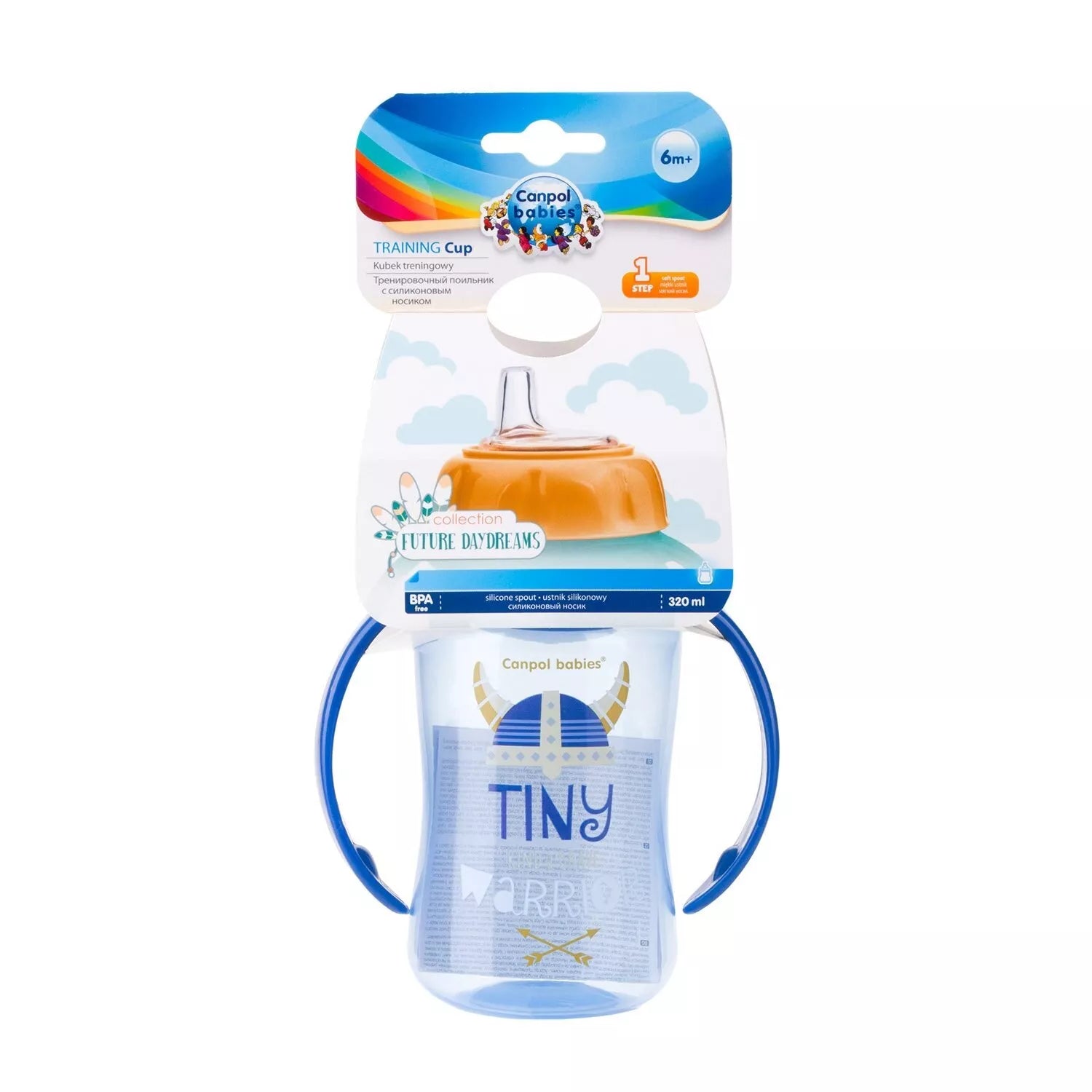 Mokomasis puodelis su silikoniniu snapeliu Canpol FUTURE DAYDREAMS 56/514 Blue