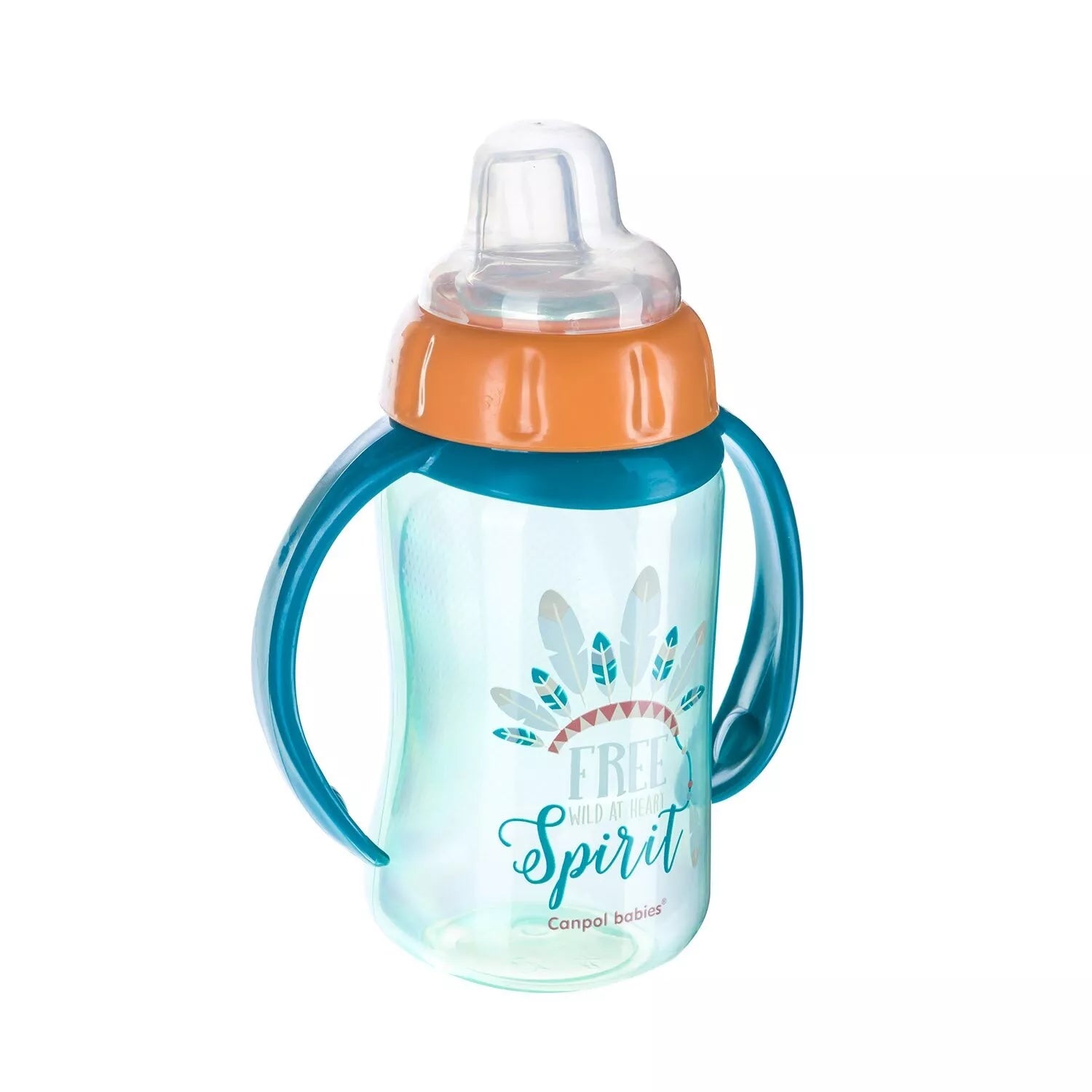 Mokomasis puodelis su silikoniniu snapeliu Canpol FUTURE DAYDREAMS 56/514 Turquoise