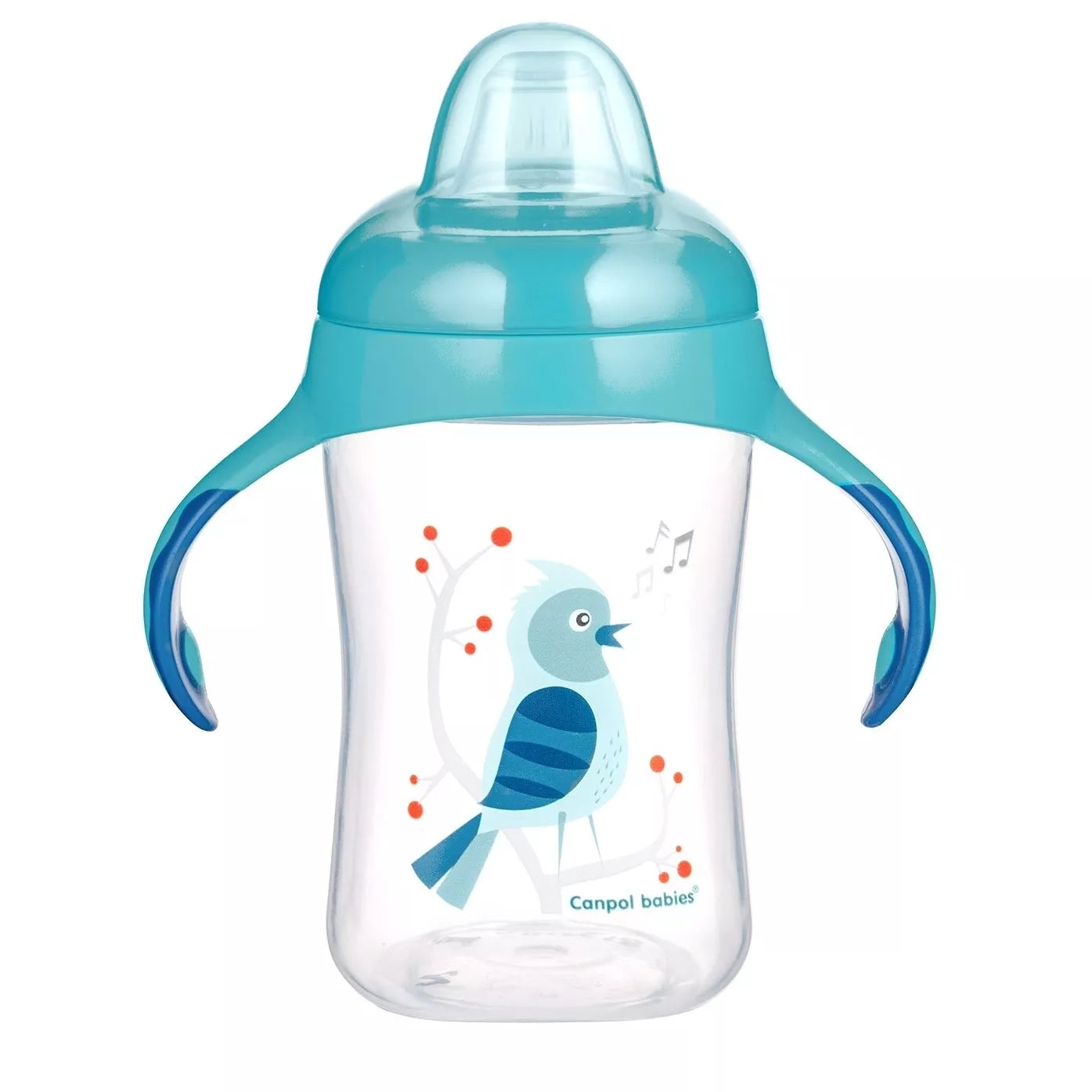 Mokomasis puodelis su silikoniniu snapeliu Canpol BIRDS 56/519 Blue