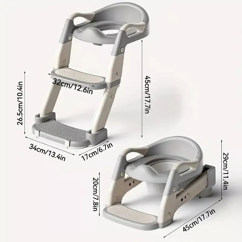 Naktipuodis ir tualeto sėdynė su laipteliu 3 in1 Grey