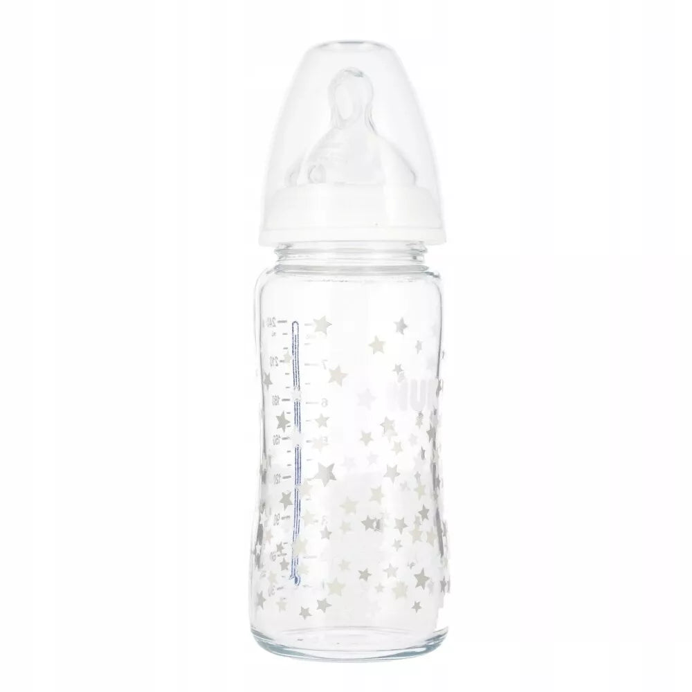 NUK buteliukas stiklinis First Choice+, 240 ml, 0-6