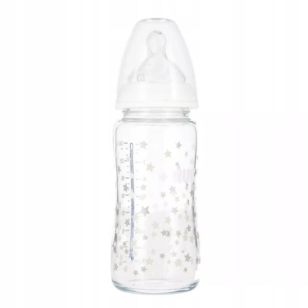 NUK buteliukas stiklinis First Choice+, 240 ml, 0-6