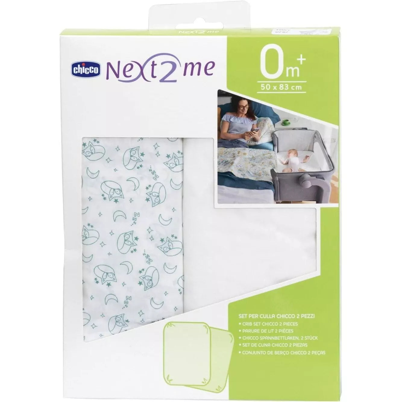 Paklodės su guma Chicco Next2Me FOXY, 2vnt
