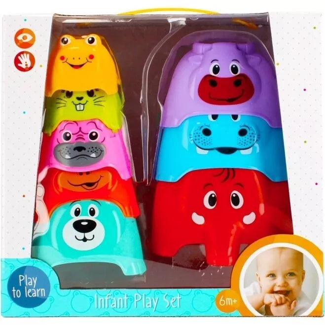 Piramidė dėlionė BamBam Puodelių rinkinys ANIMALS