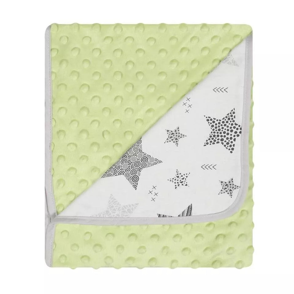 Pledas dvipusis DuetBaby MINKY+COTTON 80x90 cm Green