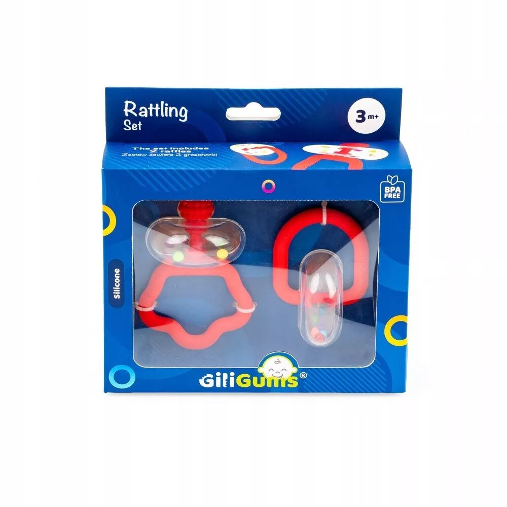 Rinkinis Silikoninių Kramtukų su barškučiais GiliGums RATTLING Set