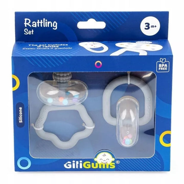 Rinkinys Silikoninių Kramtukų su barškučiais GiliGums RATTLING Set