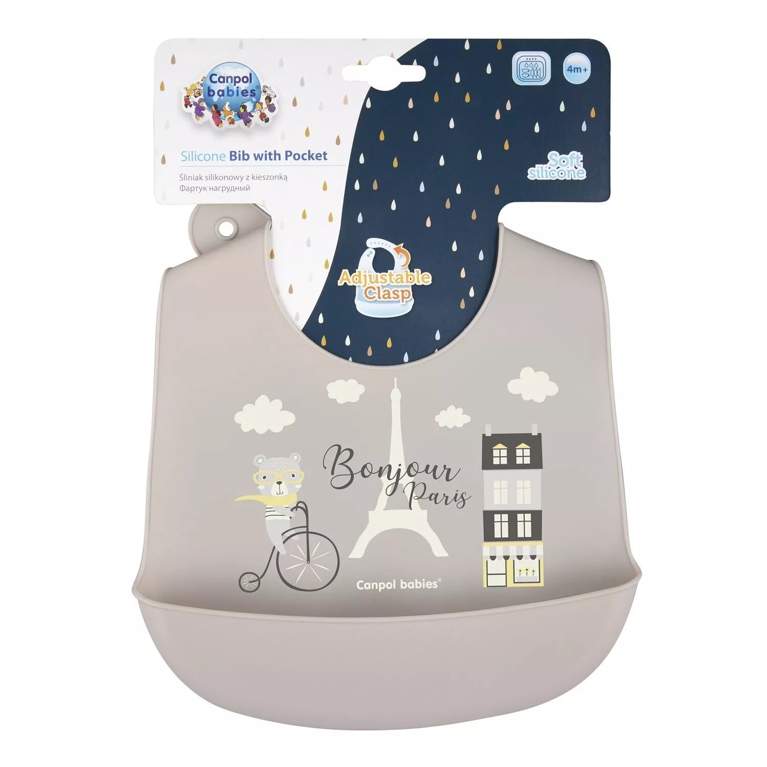 Seilinukas silikoninis Canpol BONJOUR PARIS 74/027 Grey