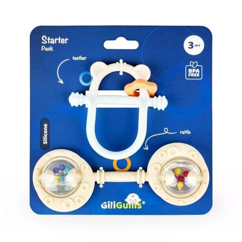 Rinkinis Silikoninių Kramtukų su barškučiu GiliGums STARTER