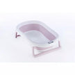 Sulankstoma kūdikio vonelė su termometru ir silikoniniu gultuku BATH&CARE Pink