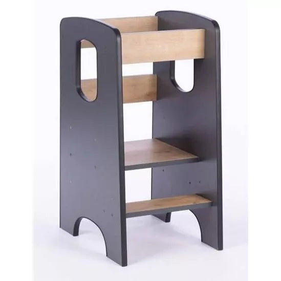 Virtuvės bokštelis vaikams Drewex KITCHEN HELPER Graphite/Oak