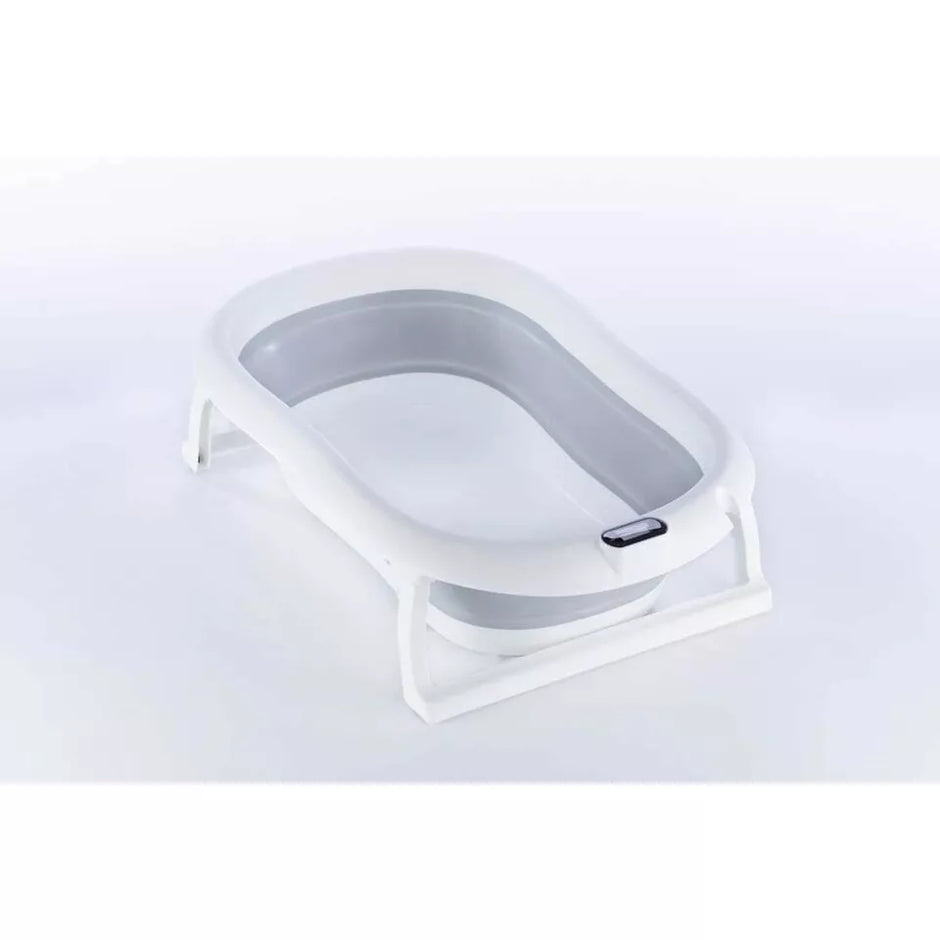 Sulankstoma kūdikio vonelė su termometru ir pagalve BATH&CARE Grey