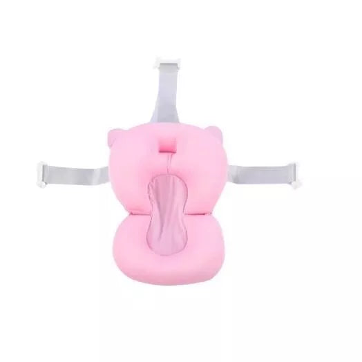 Sulankstoma kūdikio vonelė su termometru ir pagalve BATH&CARE Pink