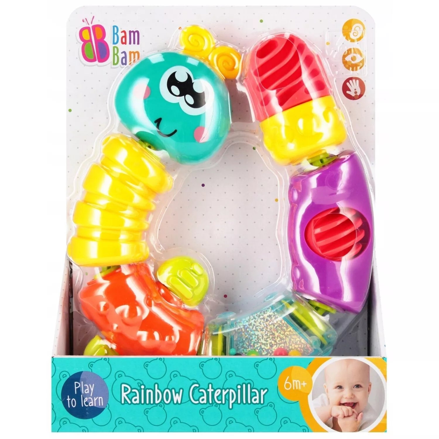 Žaislas lavinamasis BamBam RAINBOW CATERPILLAR