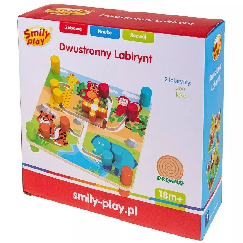 Žaislas medinis Smily Play DVIPUSIS LABIRINTAS, AC7326