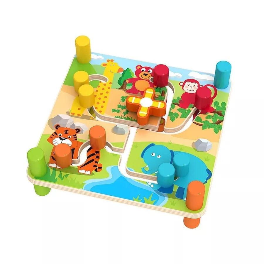 Žaislas medinis Smily Play DVIPUSIS LABIRINTAS, AC7326